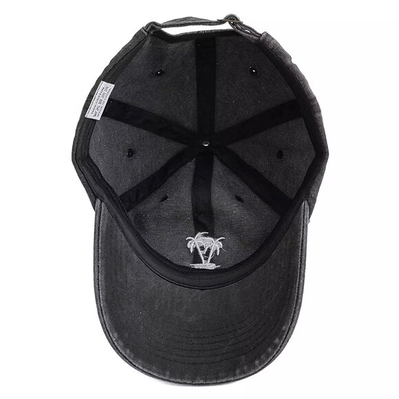 Vintage Palm Tree Embroidered Unisex Hat – Washed Cotton‎ Adjustable Cap - Picture 4 of 9
